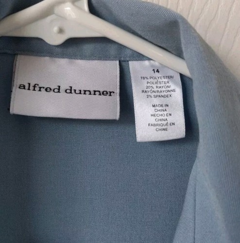 Alfred Dunner Blazer Jacket Size 14 Embroidery Button Up Padded Sky Blue - Picture 4 of 9