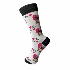 Novelty Sock Dog Pug Heart Size US 4 -9