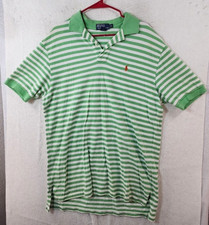 Polo Ralph Lauren Mens XL Green Striped Short Sleeve Polo Shirt