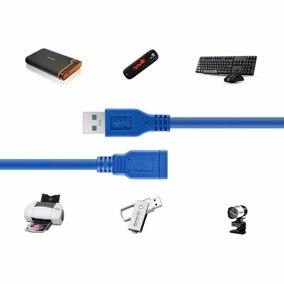 USB 3.0 Extension Extender Cable Cord Standard Type A Male to Female 5 FT/1.5M - Image 3 of 4