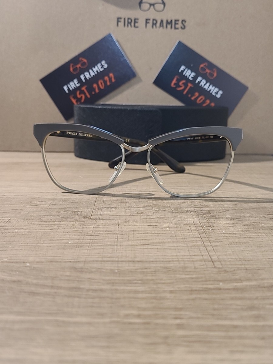 Prada Journal VPR 14S UBN-101 Eyeglasses Tortoise Silver Cat Eye 53-16-140 Italy PRADA JOURNAL VPR14S UBN-1O1 Green Tortoise Womens  main image 2