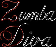 Rhinestone Bling Sparkle Iron On Transfer DIY Zumba Diva Dance Fitness