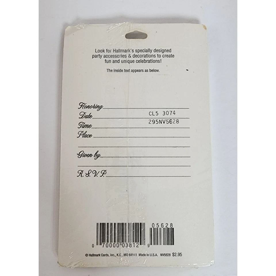 NUEVO EN PAQUETE NOS Sello Aniversario Celebración Fiesta 8 Invitaciones Blanco Rosa De Colección? Foto 2 de 2
