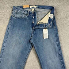 H&M Jeans Mens Size 32x33 Medium Wash Relaxed Fit 100% Cotton Button Fly NWT