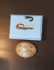 Nocona Oval Star Belt Buckle Gold New in box