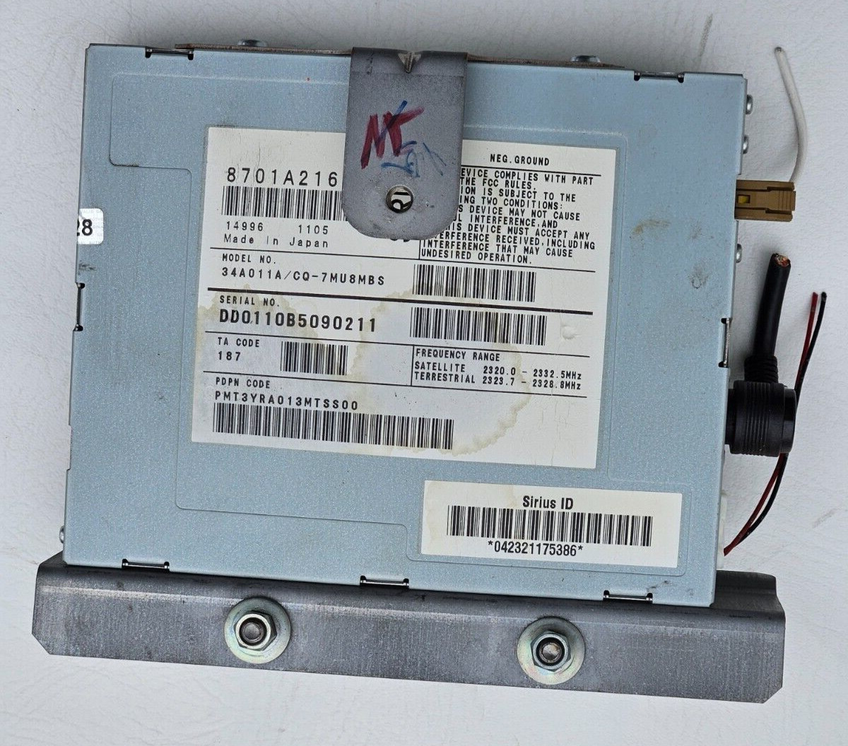 2008 09 ECLIPSE GALANT ENDEAVOR SIRIUS XM RECEIVER MODULE UNIT