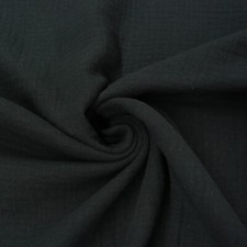 Double Gauze Organic Bio Musselin Windelstoff uni schwarz 1,30m Breite