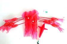 Squidnation Flippy Floppy Thing Trolling 9" Mauler Squids Chain - KILLER PINK
