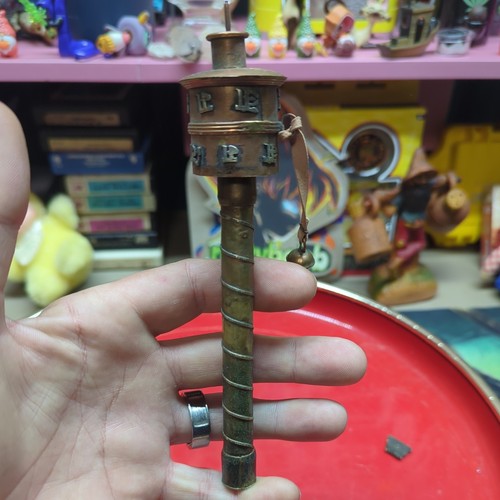 Antique Tibetan Buddhist Handcrafted handheld Spinning Prayer wheel