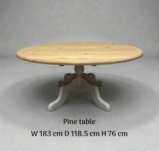 Painted Oval Round Dining Table Solid Wood Kitchen Table