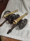 2 Vintage Cast Iron Base Cannons 8" Total Length — photo 2
