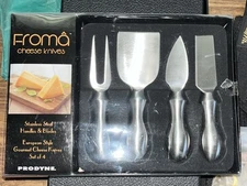 Froma Cheese Serving Set 4 Pc Knives Fork Matte Stainless Steel European Style