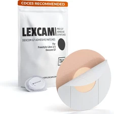 20 Pack Waterproof Dexcom G7 & Stelo Over Patches – 3 Inch x 3 Inch, Tan 