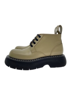 Bottega Veneta The Bounce Lace Up Boots/37.5/Khk/Leather 3547