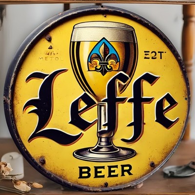 Vintage Leffe Beer Design Tin Metal Signs Home Décor Wall Art 8x8