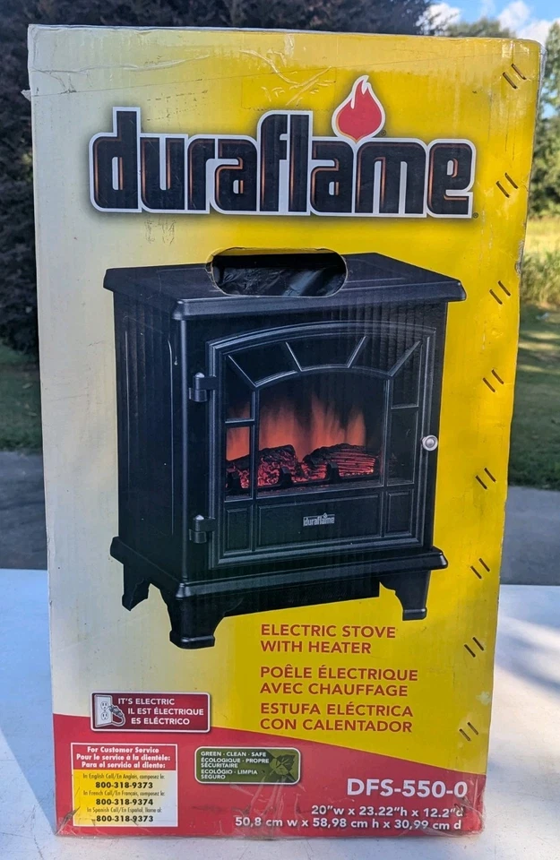 Estufa Eléctrica Duraflame Con Calentador DFS-550-0 Negra 4600 BTU Temperatura Ajustable Foto 2 de 4