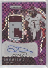 2020 Chronicles Draft Picks Purple Prizm 2/30 Quartney Davis #21 Patch Auto 8x7