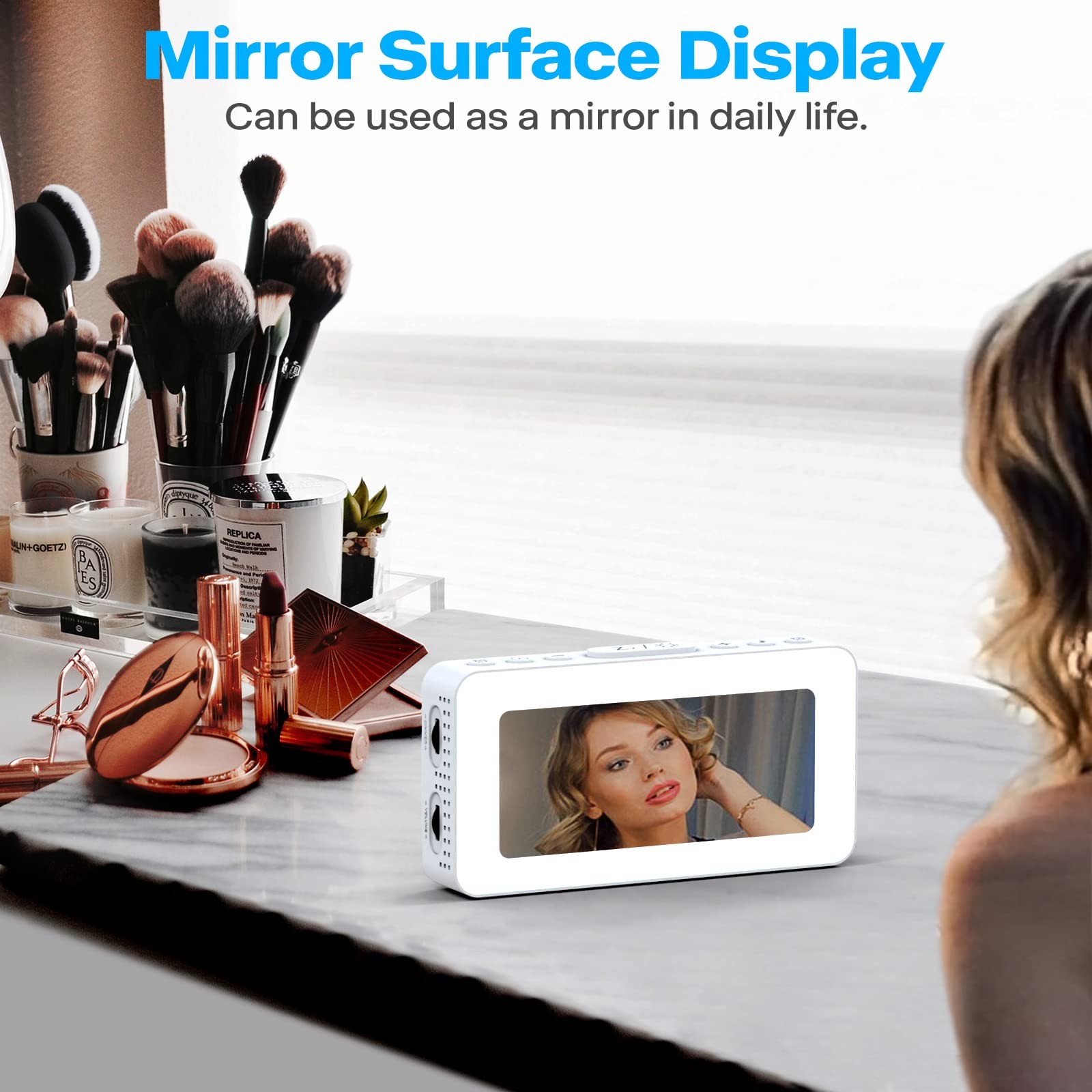 Reloj Despertador Digital Para Dormitorios Nocturna De Color Más Grande White US