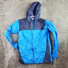 Columbia Jacket Boys L 14/16 Blue Glennaker Windbreaker Full Zip Hooded Rain