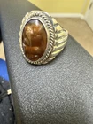 Vintage Sterling Silver Fire Agate Ring