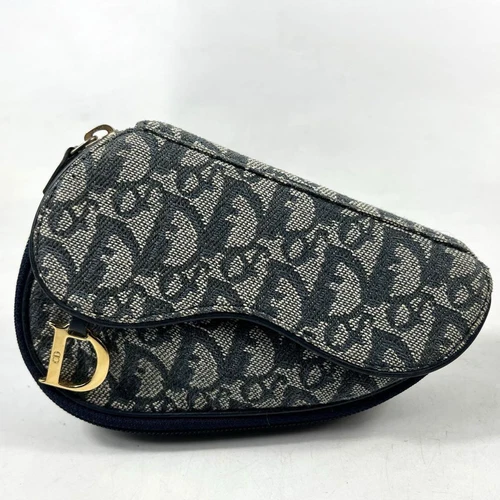 Christian Dior Mini Pochette Selle Motif Trotteur Marine Accessoires Sac