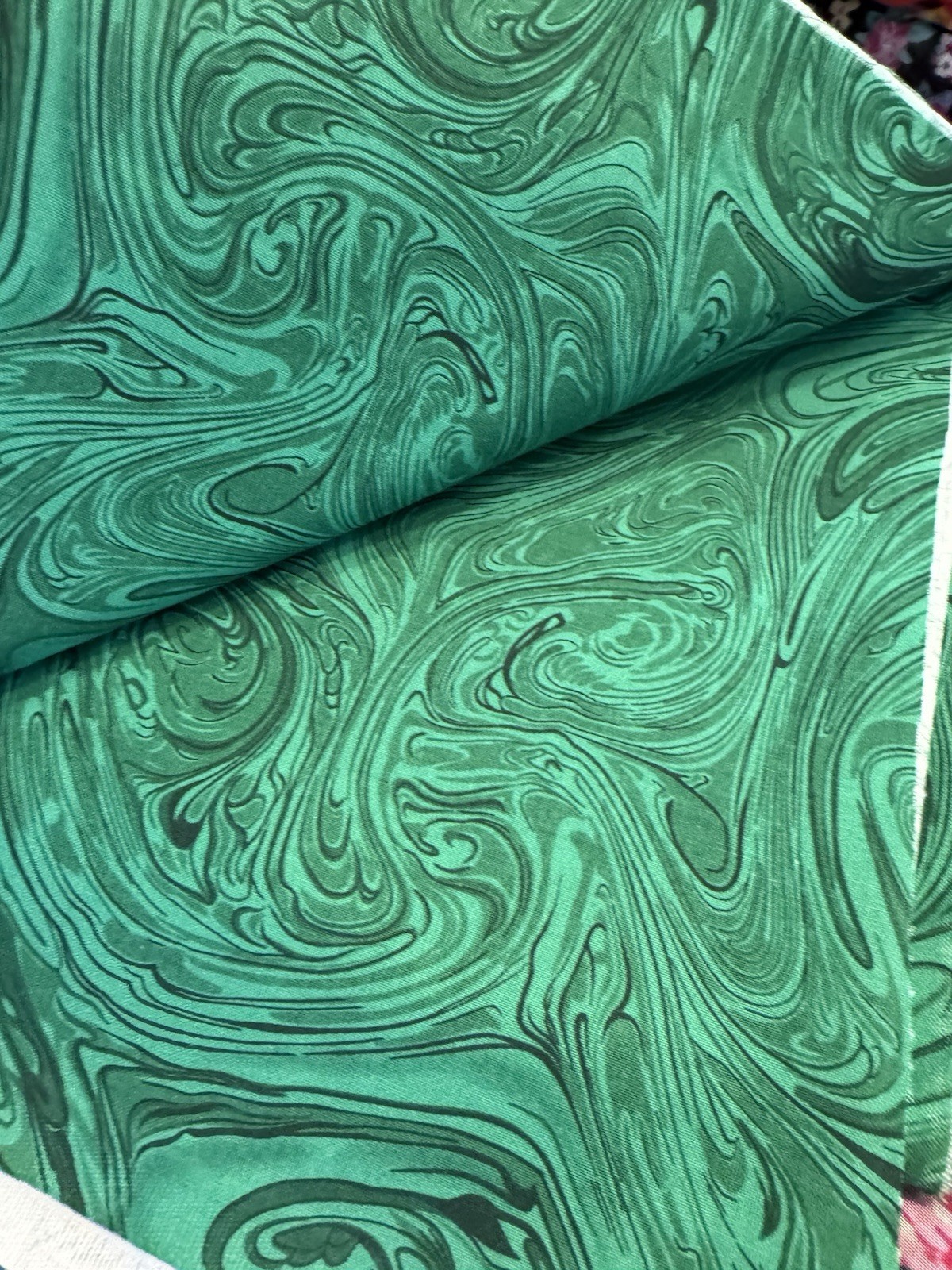 Kelly Green SWIRL Marbled Blender Quilting & Sewing Fabric By YARD 44