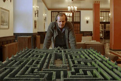 Jack Nicholson in The Shining looking at model of hotel maze 24x36 Poster