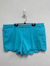 LILLY PULITZER Size 14 Aqua Texture Ladies Shorts