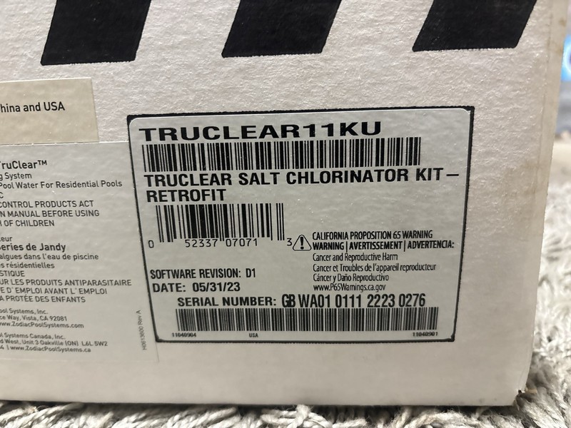 TRUCLEAR SALT CHLORINATOR KIT- RETRO Fit