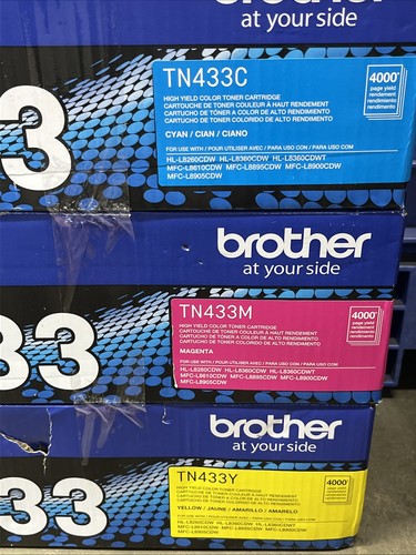 Brother OEM TN433 Toner Cyan Magenta Gelb Hohe Kapazität 3er-Pack versiegelte Verpackung Menge Menge - Bild 2 von 5