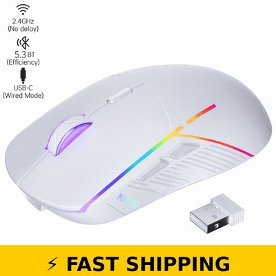 FFN Wireless Gaming Mouse 24000DPI 6 Buttons Rechargeable White