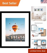 Modern 11x14 Picture Frame with Protective Plexiglass - Gift-Ready Design