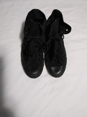 Converse Black High Top Solid Lace Up Athletic Sneakers Men's Casual Walking