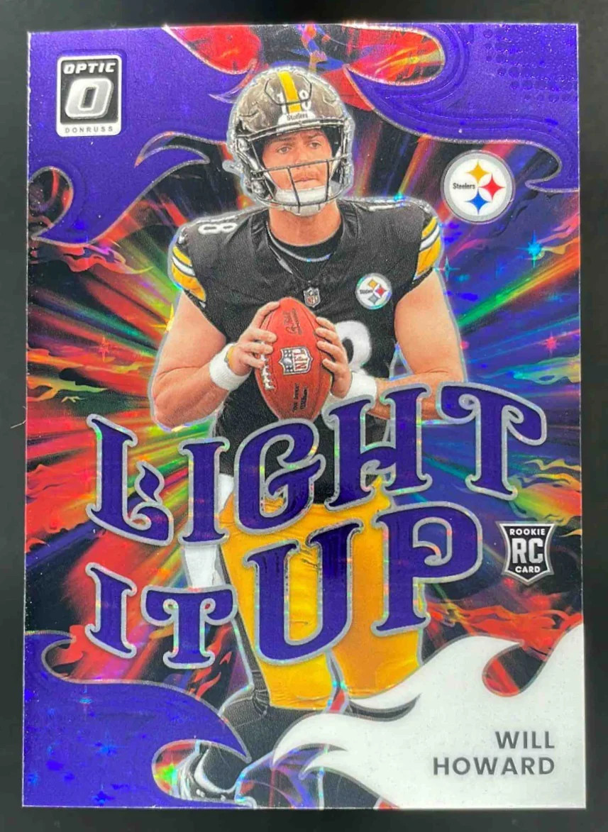 2025 Panini Donruss Optic Light It Up Purple Stars Prizm #7 Will Howard RC /25
