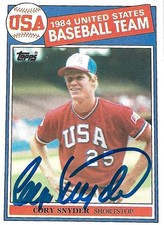 1985 Cory Snyder 1984 United States Baseball Team Topps Trading Card