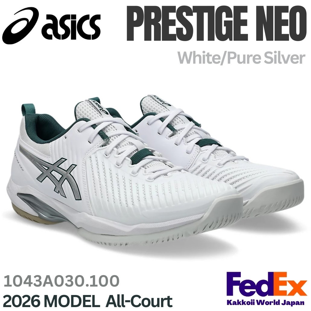 Asics Tennis Shoes PRESTIGE NEO White/Pure Silver 1043A030.100 All