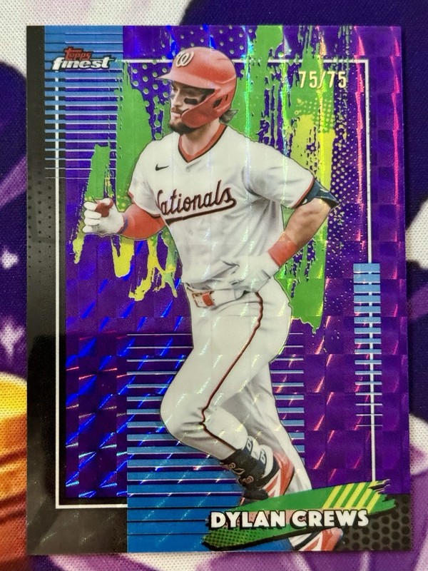 2026 Topps Finest Purple Refractor 75/75 SP Dylan Crews #40 Nationals