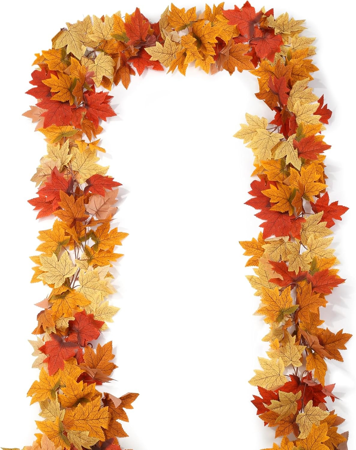 SITUMEIZI 2 Pack Fall Garland 6.5Ft Maple Leaf Red-yellow-2pc