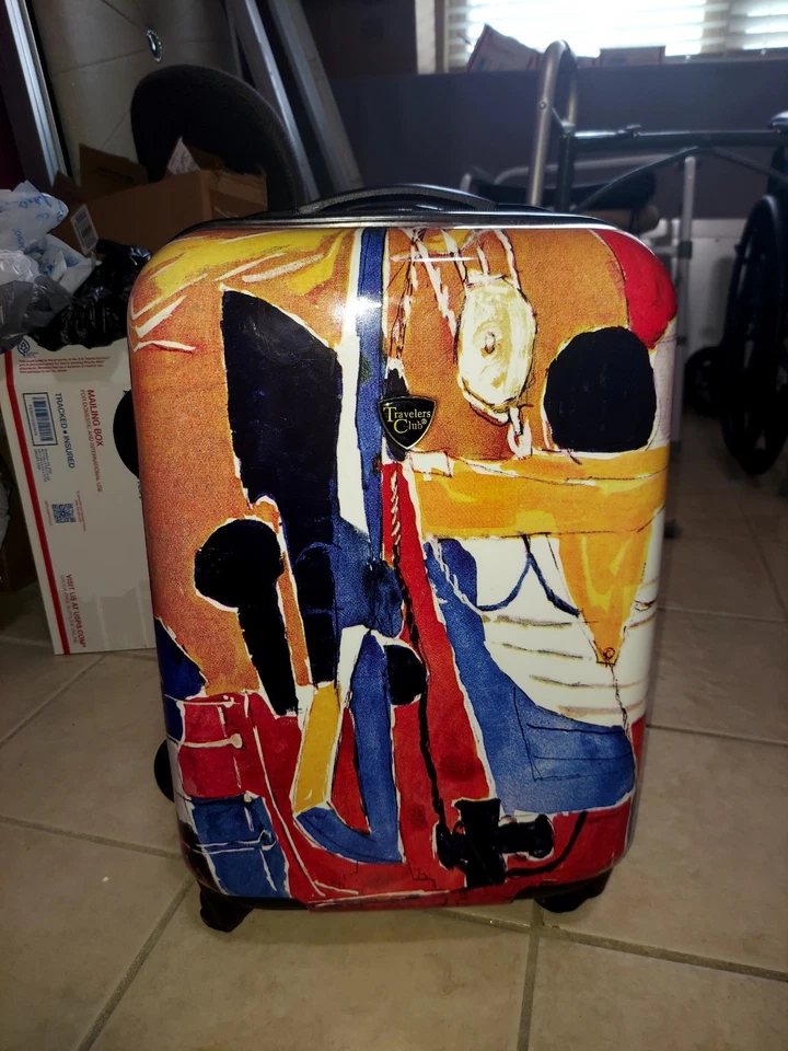 Equipaje de mano Travelers Club 20" lado duro con ruedas giratorias (obra de arte abstracta personalizada) Foto 2 de 4