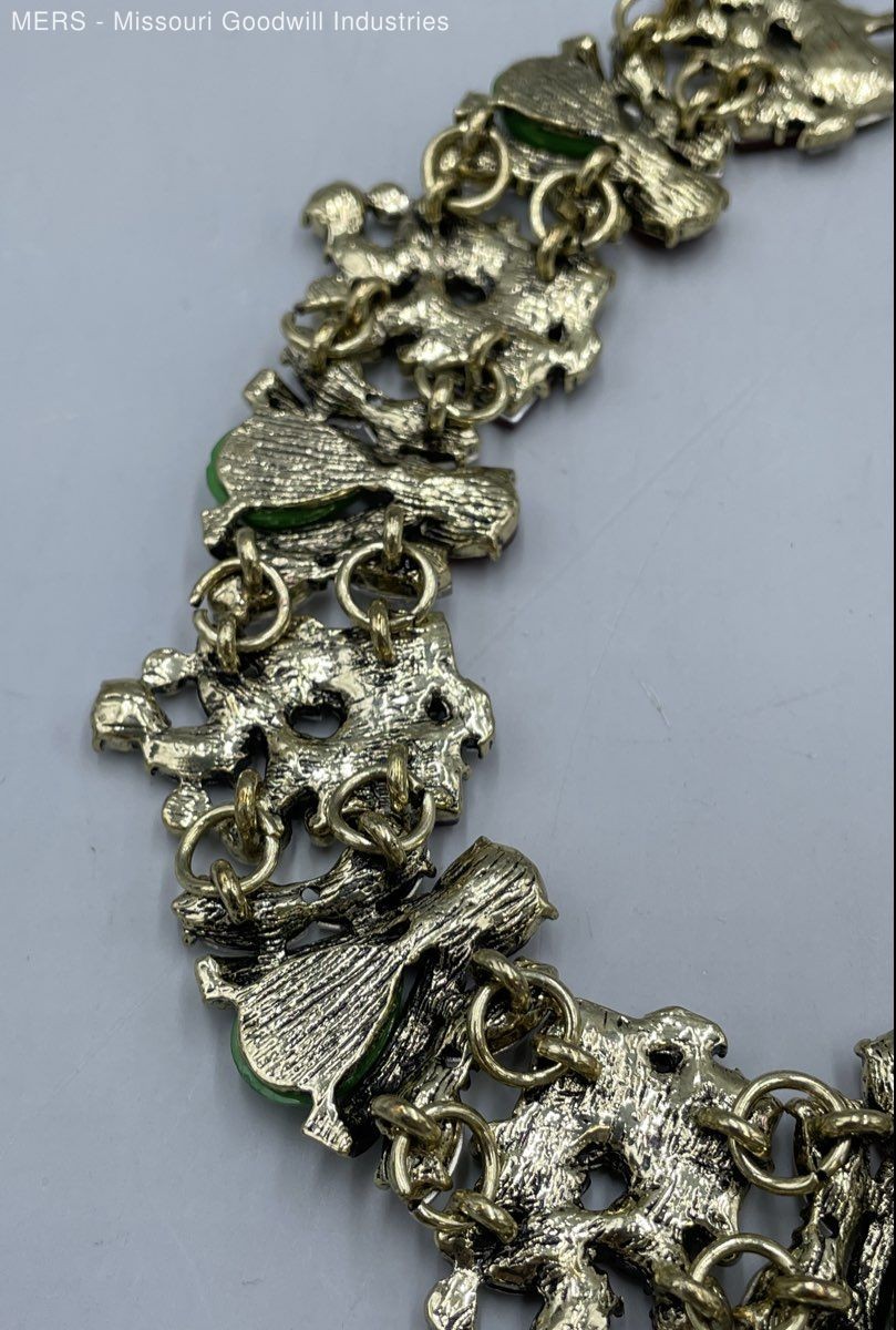 18" Festive Rhinestone Statement Mixed Metals/Mat… - image 6