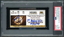 Ryan Donato Auto Kraken Inaugural Game Ticket PSA 6 Sig 10 1st Goal 10/12/21 DNA