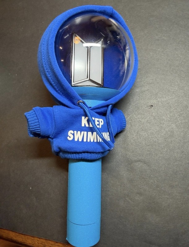 Blue hoodie keep swimming BTS lightstick cover army bomb cap hat decoration o