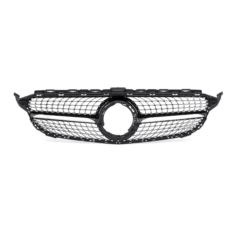 Chrome Black Racing Grille For Mercedes Benz C-Class W205 2019-21 C180 C200 C300 Foto 3 de 4