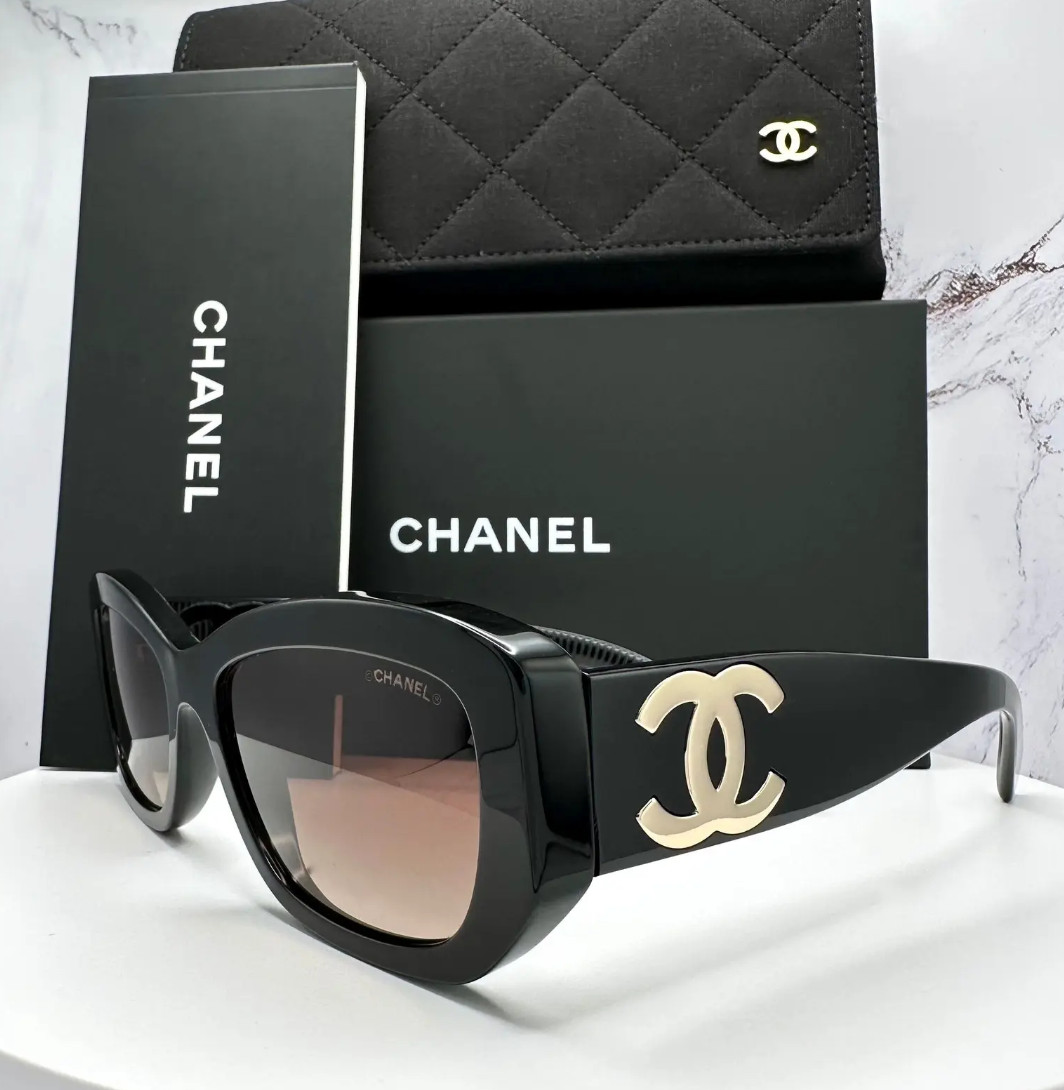 CHANEL SUNGLASSES BLACK FRAME CLASSIC 5493 CAT EYE WOMEN (WITH PACKAGING)