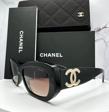 CHANEL SUNGLASSES BLACK FRAME CLASSIC 5493 CAT EYE WOMEN WITH PACKAGING 