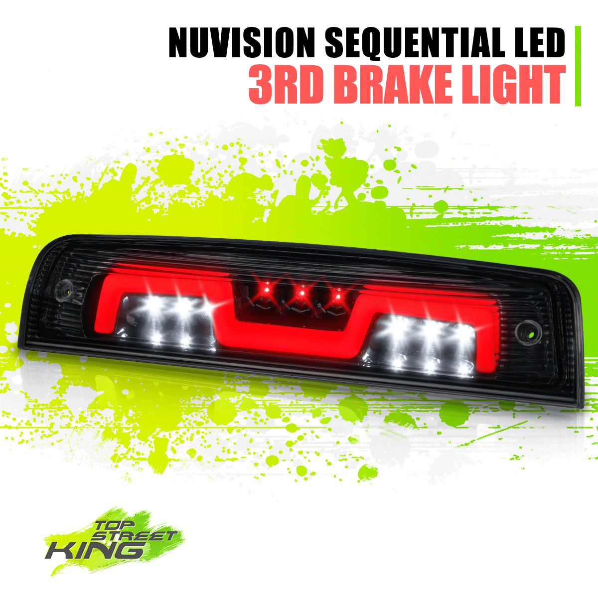 NUVISION LIGHTING Smoked Lens Red Super Bright LED Individual design Third Brake Light/High Mount Brake Light Compatible with 99-07 Silverado (3BL-ZTL Nuvision Smoked {2-Stage Sequential LED} 3rd Brake Light for Ram 1500-3500  09-22