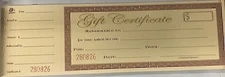 adams 1-part gift certificates with stub 3-1/4" x 7-13/16", 25...