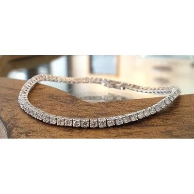 8.70CTW Round Cut Lab Created Diamond 14k White Gold Plated 925 Tennis Bracelet