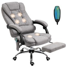 Image of Vinsetto Heated 6 Points Vibration Massage Executive Office Chair Grey
