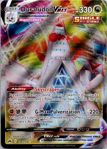 Duraludon VMAX - 104/159 - Pokemon Crown Zenith Sword Shield Ultra Rare Card NM
